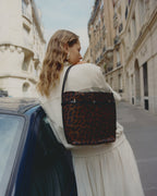 Chic Leopard Print Calf Hair Belted Tote Bag with Adjustable Shoulder Strap