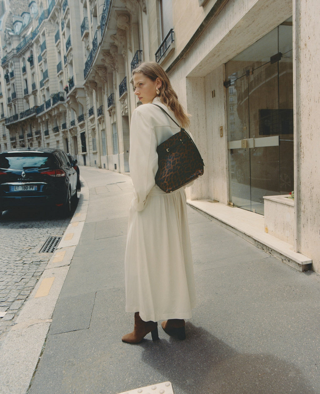 Chic Leopard Print Calf Hair Belted Tote Bag with Adjustable Shoulder Strap