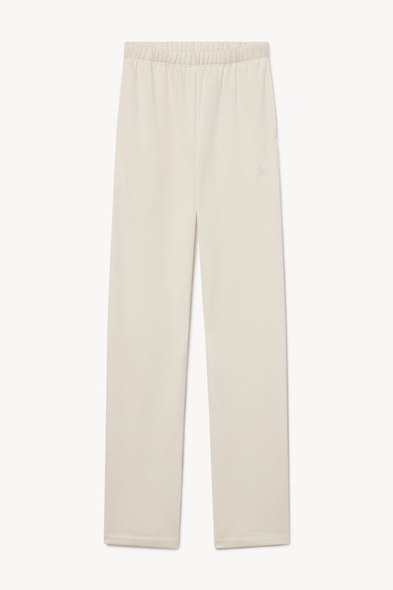 Luxurious Oversized Cream French Terry Wide Leg Sweatpants for Supreme Comfort