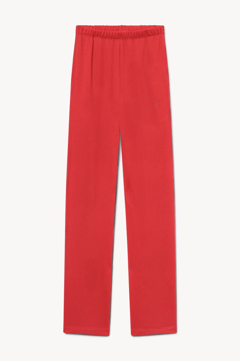 ÉTERNE Women's Rouge French Terry Oversized Wide Leg Sweatpants with Drawstring