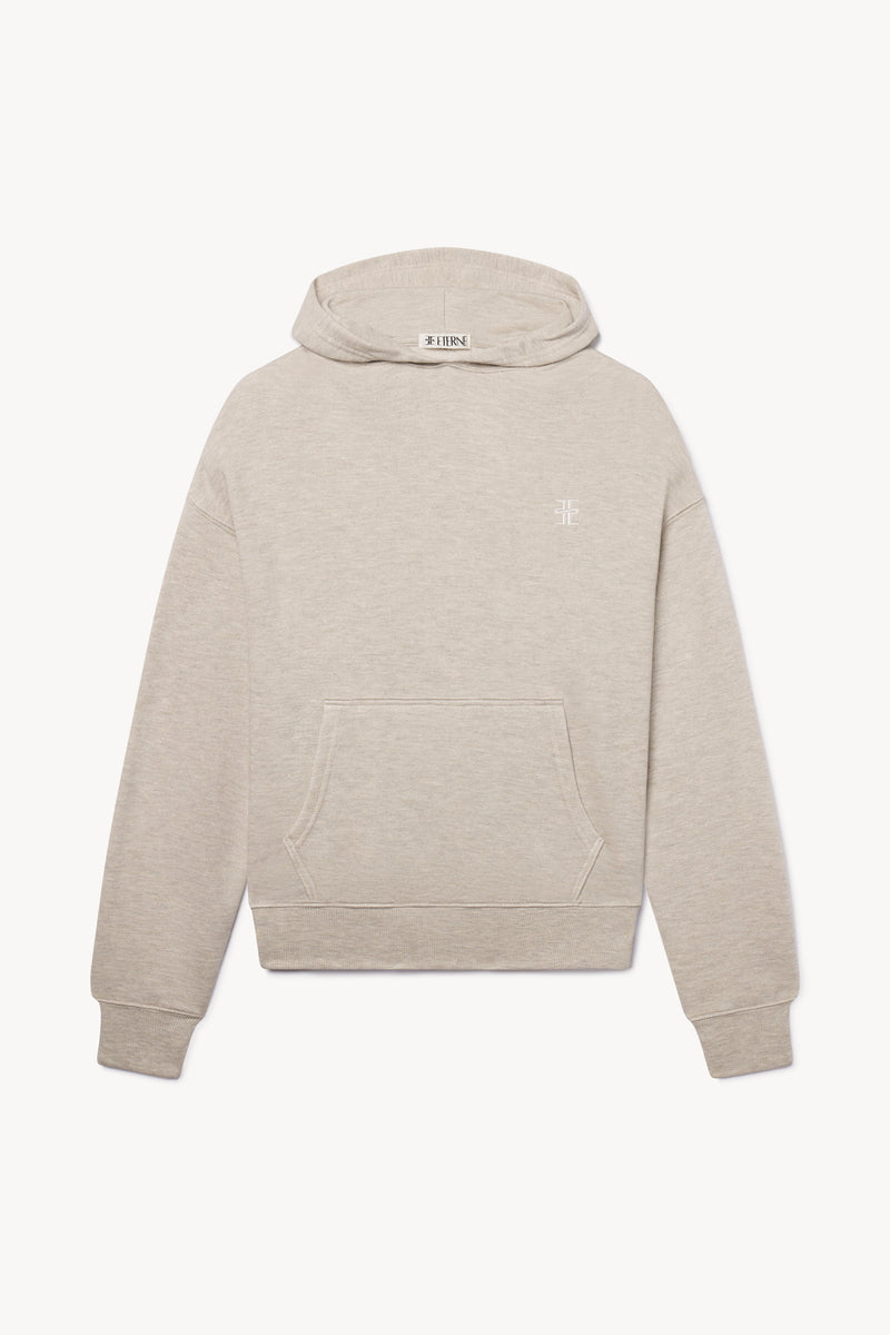 Cozy Heather Oatmeal Oversized French Terry Hoodie Sweatshirt for Casual Comfort