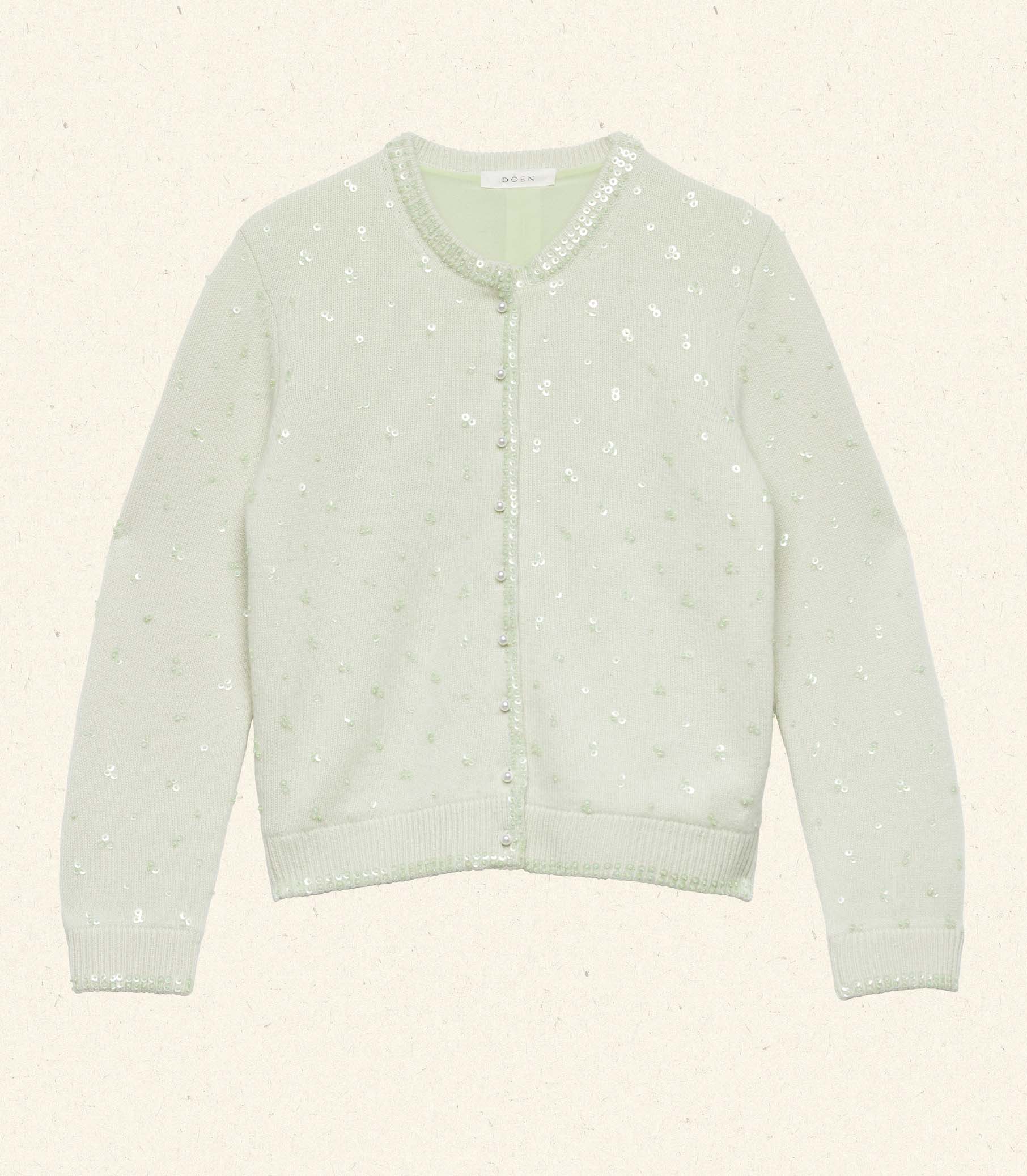 Sparkling Paillette Cashmere Cardigan for Women – Elegant Sequin Embellished Knitwear