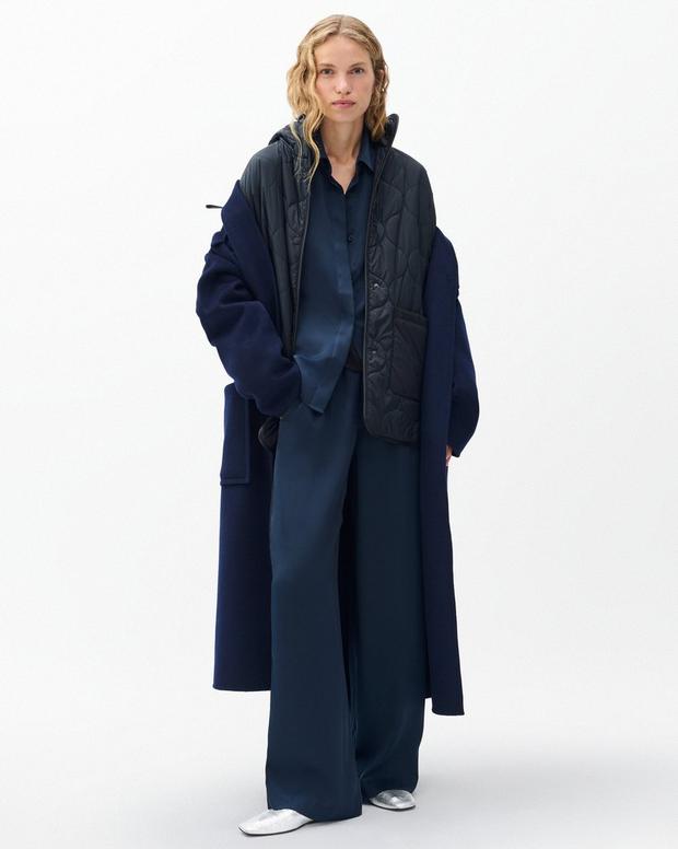 Phoebe Two-in-One Long Coat: Luxe Wool Blend, Cashmere, Detachable Quilted Liner