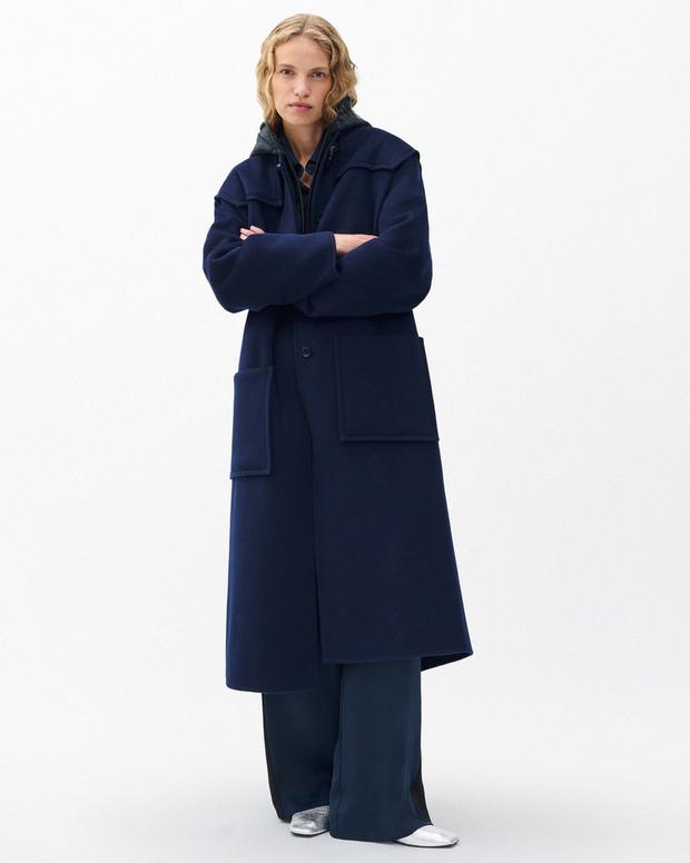 Phoebe Two-in-One Long Coat: Luxe Wool Blend, Cashmere, Detachable Quilted Liner