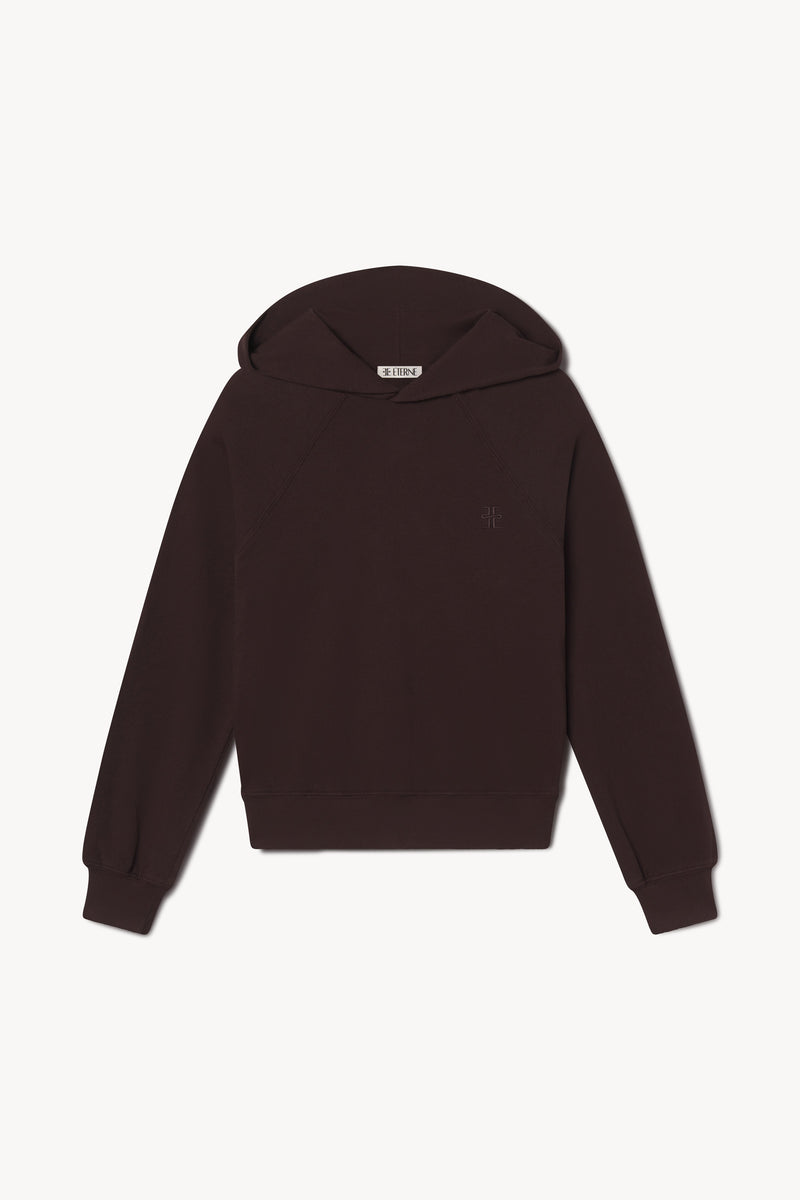 Éterne Espresso Shrunken Hoodie: Lightweight French Terry for Everyday Comfort