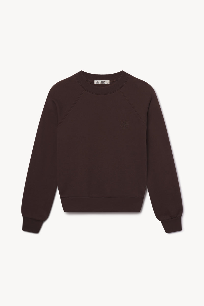Espresso Shrunken Raglan Sweatshirt, Lightweight French Terry, Relaxed Cropped Fit