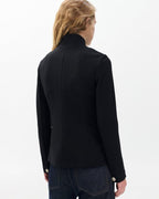Rag & Bone Slade Black Ponte Knit Blazer: Refined Stand Collar Slim-Fit Jacket