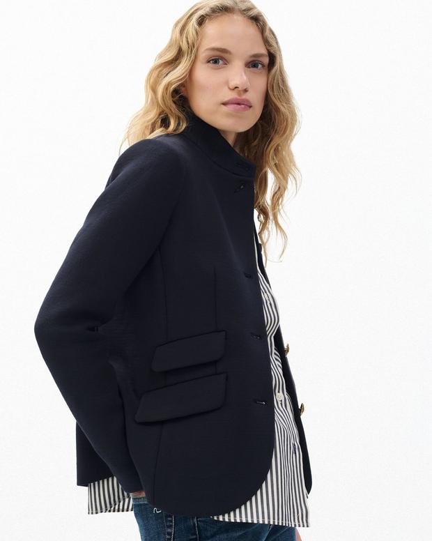 Chic Rag & Bone Slade Textured Knit Blazer: Italian Wool Blend, Slim Fit