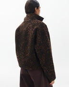 Cozy Warm Plush Leopard Print Sherpa Jacket for Women