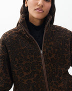 Cozy Warm Plush Leopard Print Sherpa Jacket for Women