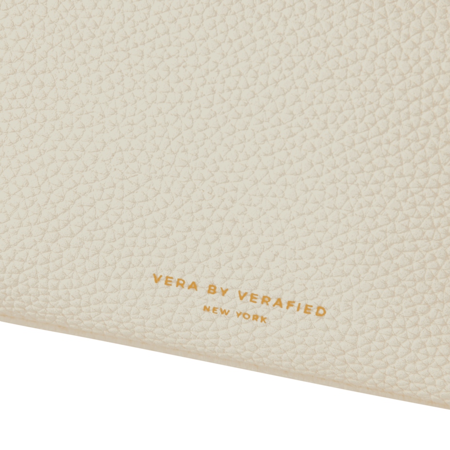 Chic Ivory Togo Leather Twister Hobo Bag with Adjustable Strap Gold Accents