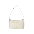Chic Ivory Togo Leather Twister Hobo Bag with Adjustable Strap Gold Accents