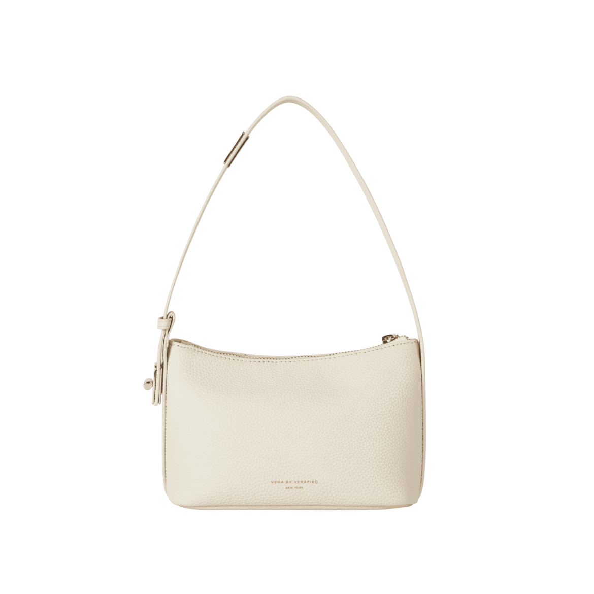 Chic Ivory Togo Leather Twister Hobo Bag with Adjustable Strap Gold Accents