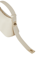 Chic Ivory Togo Leather Twister Hobo Bag with Adjustable Strap Gold Accents