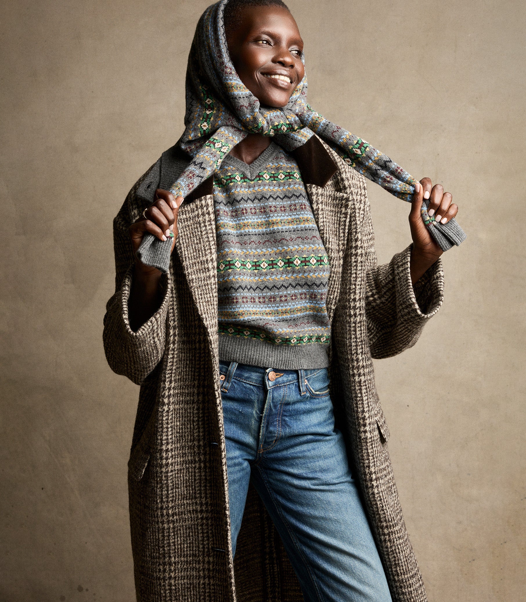 Cozy Wool-Cashmere Dashwood Fair Isle V-Neck Sweater Vest for Women