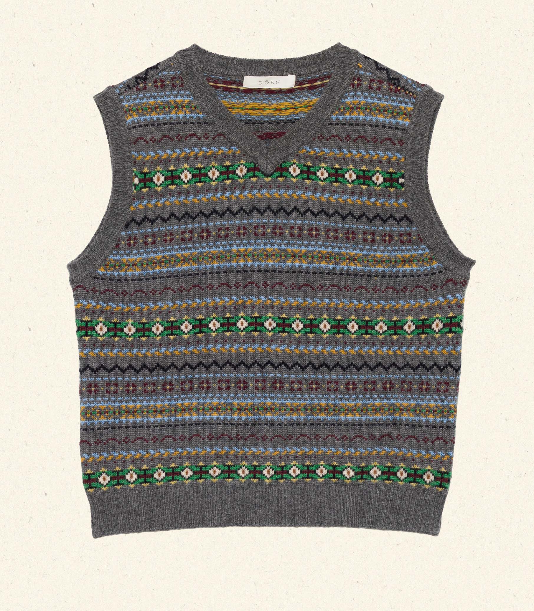Cozy Wool-Cashmere Dashwood Fair Isle V-Neck Sweater Vest for Women