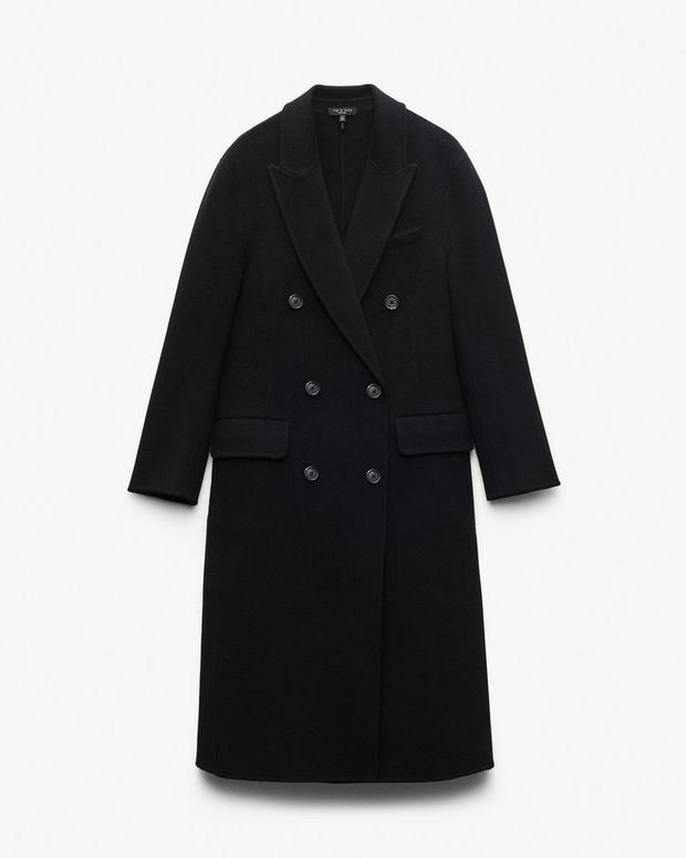 Rag & Bone Vasso Black Wool Cashmere Blend Women's Trench Coat