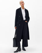 Rag & Bone Vasso Black Wool Cashmere Blend Women's Trench Coat