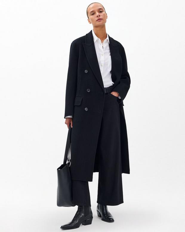 Rag & Bone Vasso Black Wool Cashmere Blend Women's Trench Coat