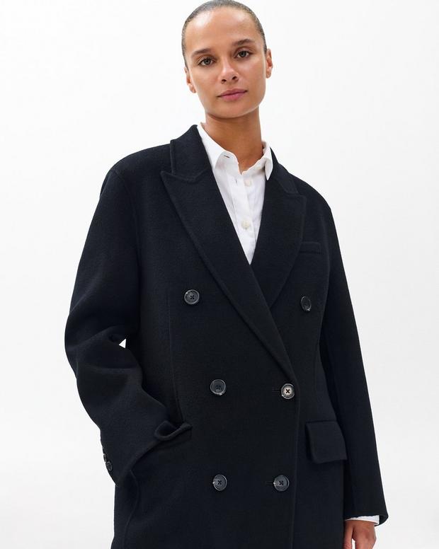 Rag & Bone Vasso Black Wool Cashmere Blend Women's Trench Coat