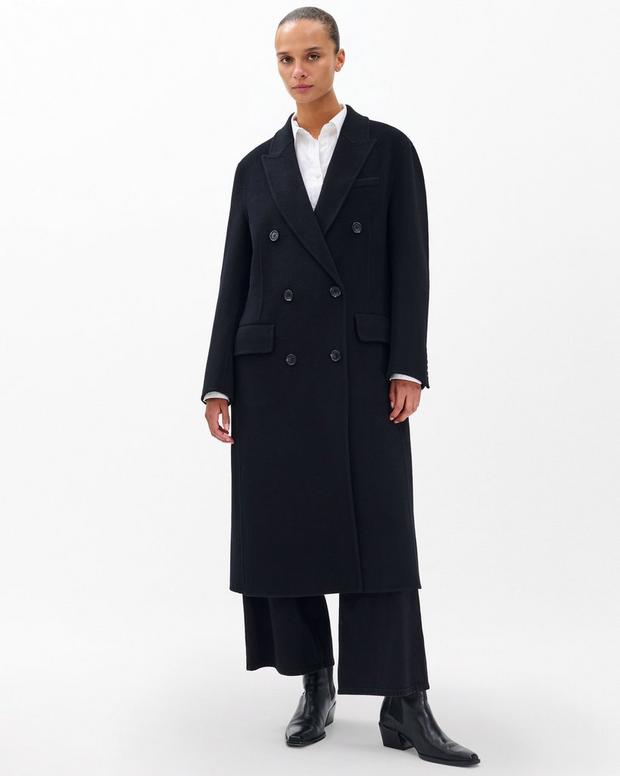 Rag & Bone Vasso Black Wool Cashmere Blend Women's Trench Coat