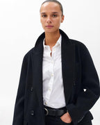 Rag & Bone Vasso Black Wool Cashmere Blend Women's Trench Coat