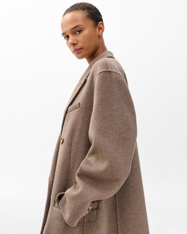 Luxurious Vasso Wool Blend Trench Coat for Women - Elegant Taupe Design