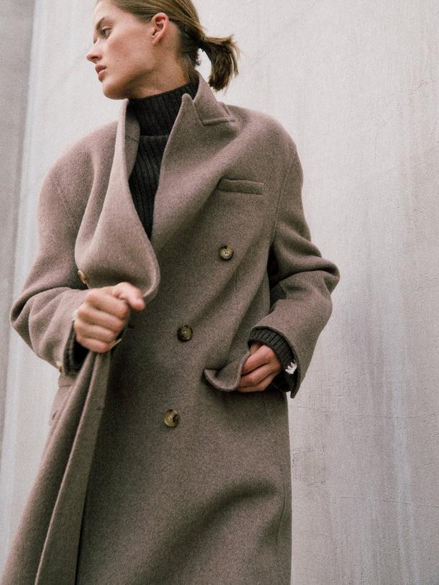 Luxurious Vasso Wool Blend Trench Coat for Women - Elegant Taupe Design