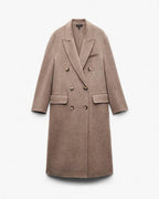 Luxurious Vasso Wool Blend Trench Coat for Women - Elegant Taupe Design