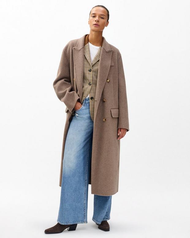 Luxurious Vasso Wool Blend Trench Coat for Women - Elegant Taupe Design