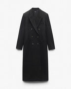 Rag & Bone Vienna Black Wool Blend Double-Breasted Trench Coat - Chic and Warm