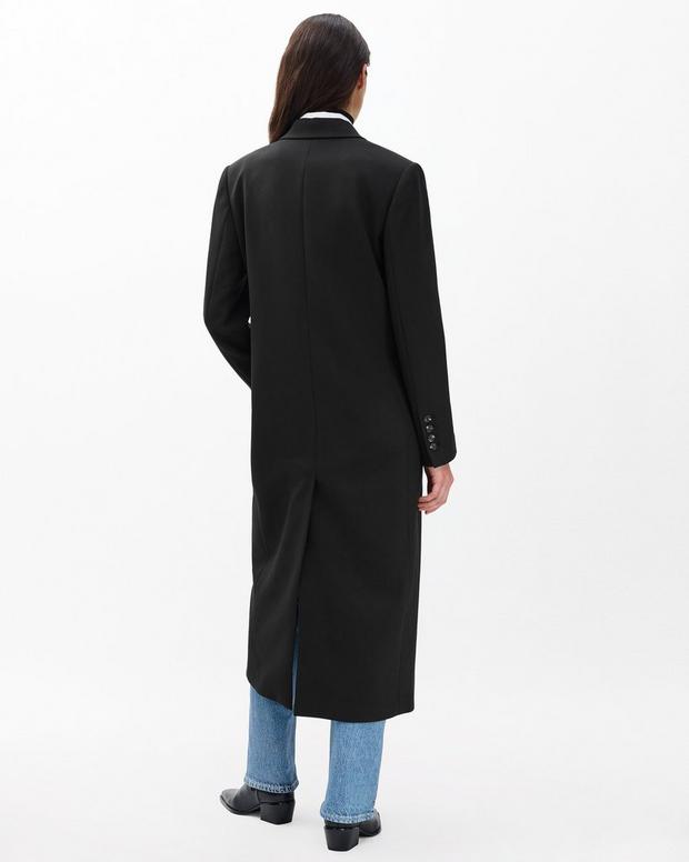 Rag & Bone Vienna Black Wool Blend Double-Breasted Trench Coat - Chic and Warm
