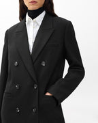 Rag & Bone Vienna Black Wool Blend Double-Breasted Trench Coat - Chic and Warm