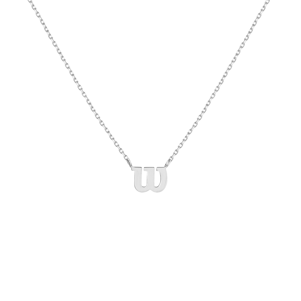 Aurate x Wilson Dainty 'W' Necklace: 14k Gold, Vermeil, Tennis Style