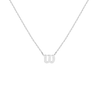 Aurate x Wilson Dainty 'W' Necklace: 14k Gold, Vermeil, Tennis Style