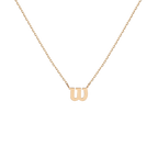Aurate x Wilson Dainty 'W' Necklace: 14k Gold, Vermeil, Tennis Style
