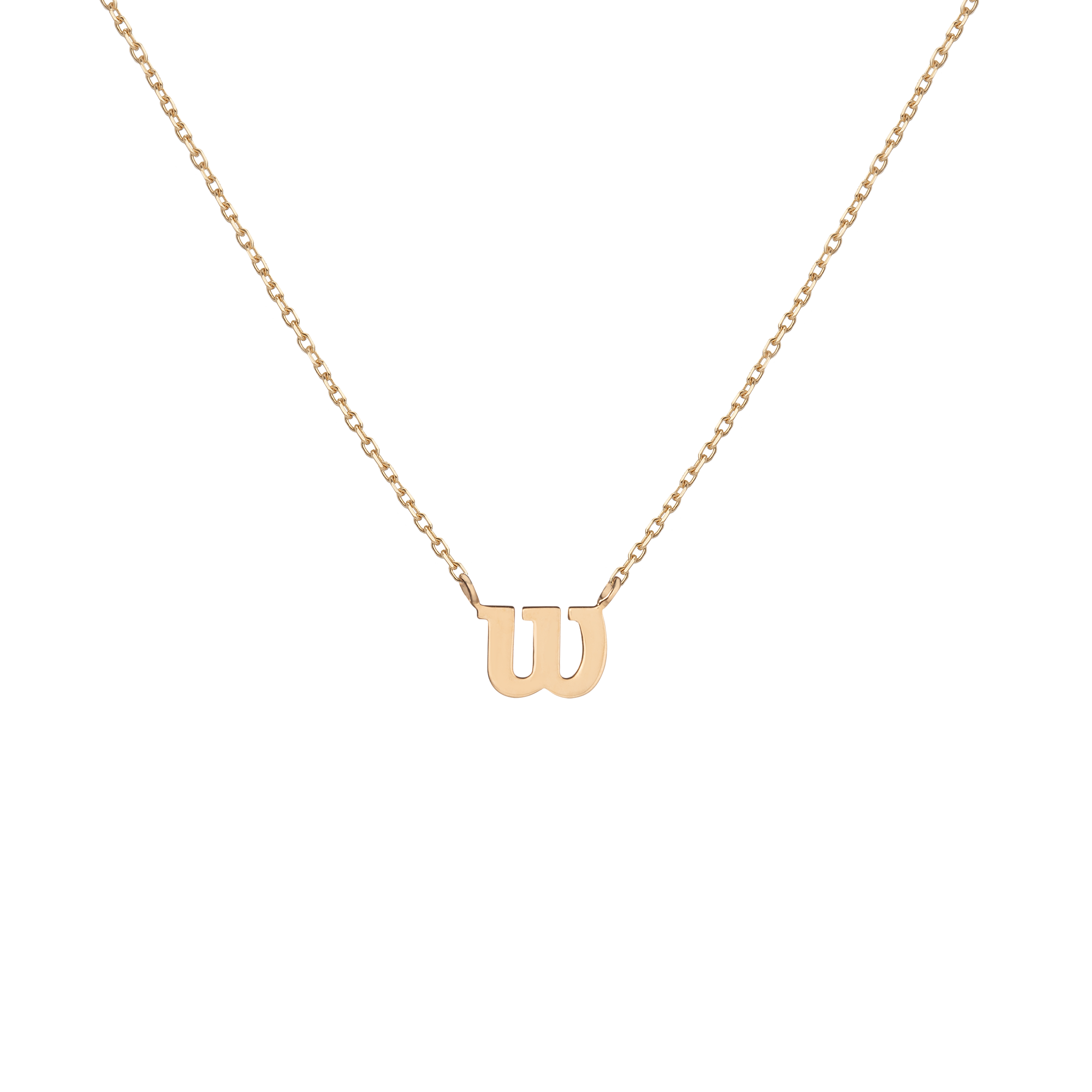 Aurate x Wilson Dainty 'W' Necklace: 14k Gold, Vermeil, Tennis Style