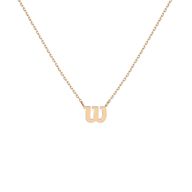 Aurate x Wilson Dainty 'W' Necklace: 14k Gold, Vermeil, Tennis Style