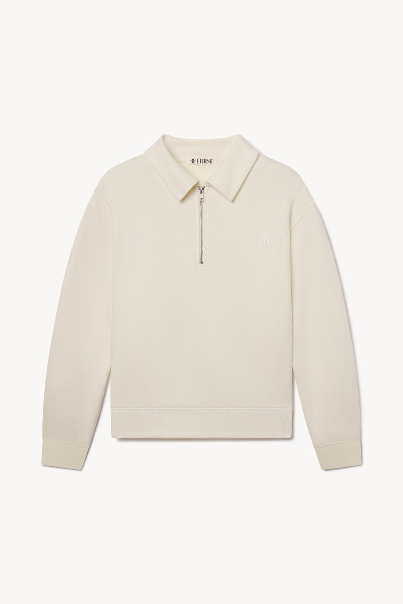 Ultra-Soft French Terry Half-Zip Polo Sweatshirt for Women, Relaxed Fit