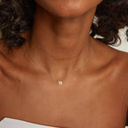 Aurate x Wilson Dainty 'W' Necklace: 14k Gold, Vermeil, Tennis Style