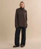 Sumptuously Soft Oversized Cashmere Jet Turtleneck Sweater for Ultimate Comfort