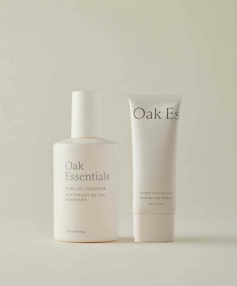Radiant Skincare Cleansing & Exfoliating Duo: Pure Gel Cleanser & Renew Face Polish