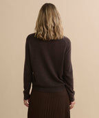Luxurious Flynn Cashmere Sweater: Soft V-Neck, Relaxed Fit, Espresso Brown