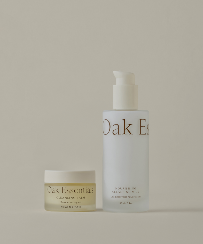Oak Essentials Hydrating Double Cleanse Duo: Makeup Remover, Barrier Support Skincare Set