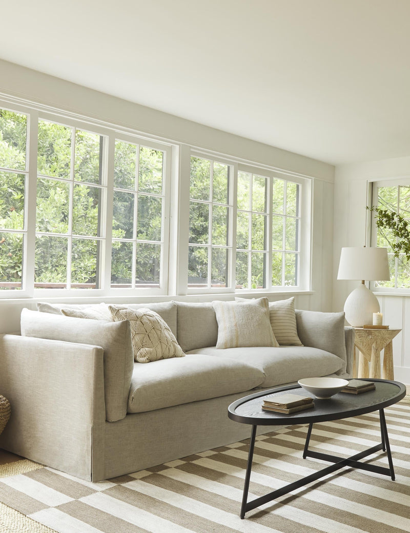 Arlen Slipcover Sofa Modern Upholstered Seating with Plush Cushions