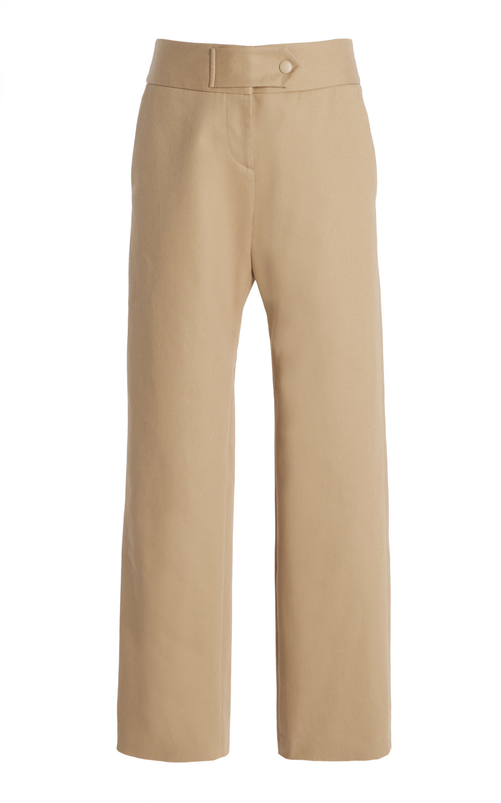 Brandon Maxwell Women's Phoenix Low-Rise Khaki Cotton Gabardine Barrel-Leg Pants