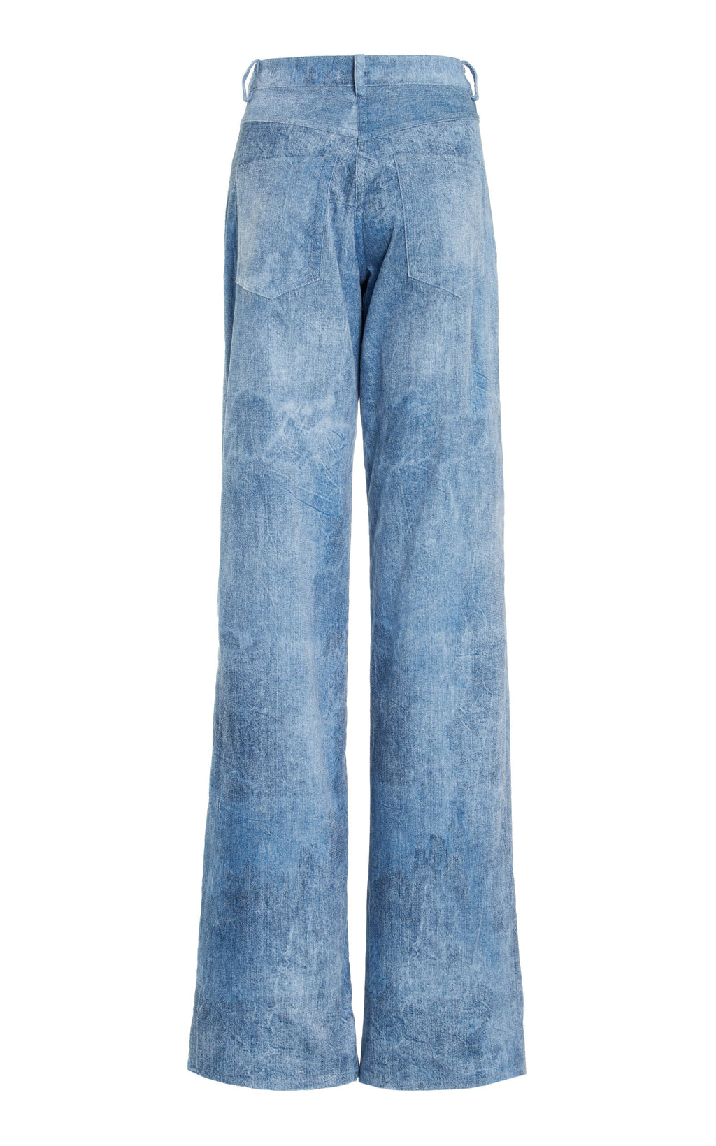 Brandon Maxwell The Reid Velvet Denim Straight-Leg Pants - Medium Wash