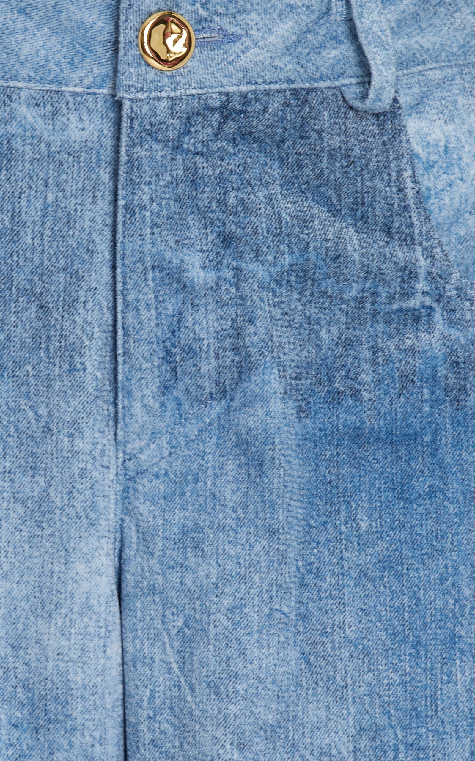 Brandon Maxwell The Reid Velvet Denim Straight-Leg Pants - Medium Wash