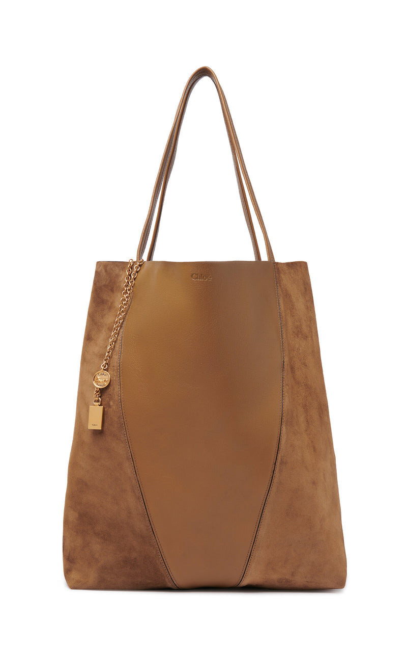 Chloé Spin Luxurious Leather Suede Tote Bag Elegant Bohemian Shoulder Style
