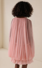 Chic Chloé Pink Organic Silk Mousseline Tiered Mini Dress for Resorts
